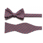 Navy and Red Tattersall Plaid Cummerbund and Tie